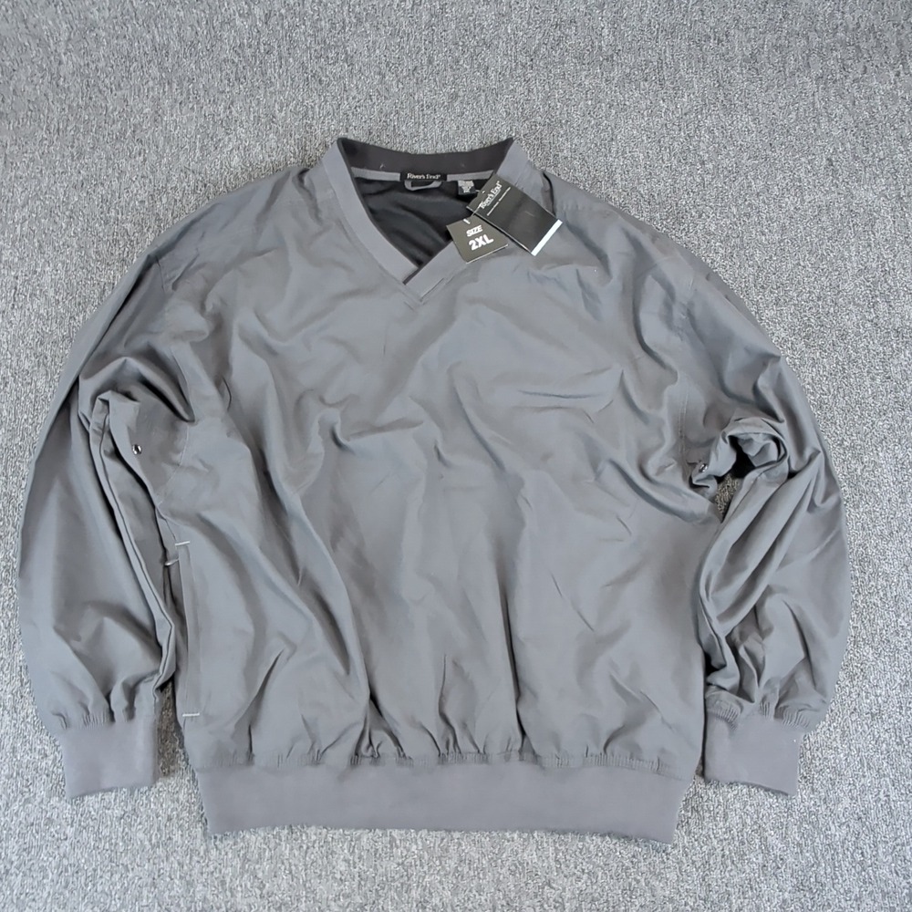 River's End Modern Golf Windshirt Men 2XL‎ Gray Polyester Water Resistant NWT